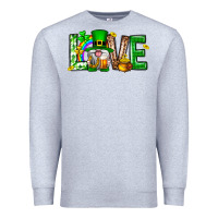 Heather Grey Love st. patricks day Premium Sweatshirt - Neo Western