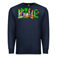 Navy Love st. patricks day Premium Sweatshirt - Neo Western