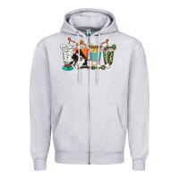Heather Grey alaskan border collie dog coffee cups Zipper Hoodie - texasbilliewilder