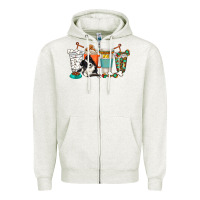 Oatmeal Heather alaskan border collie dog coffee cups Zipper Hoodie - texasbilliewilder