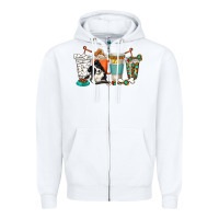 White alaskan border collie dog coffee cups Zipper Hoodie - texasbilliewilder