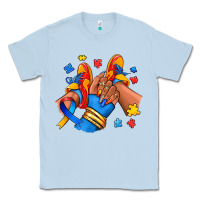 Dusty Blue Autism afro girl sneakers Classic Tee - RanaPortraitStore