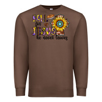 Chestnut fall for jesus he never leaves Premium Sweatshirt - CowhideDigitalArt