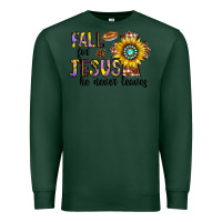 Sports Green fall for jesus he never leaves Premium Sweatshirt - CowhideDigitalArt