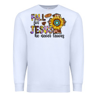 White fall for jesus he never leaves Premium Sweatshirt - CowhideDigitalArt