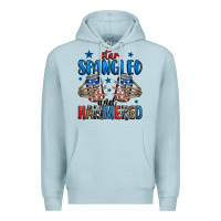 Blue Mist star spangled and hammered skeleton hand Premium Hoodie - Jasminsmagicworld