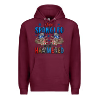 Burgundy star spangled and hammered skeleton hand Premium Hoodie - Jasminsmagicworld