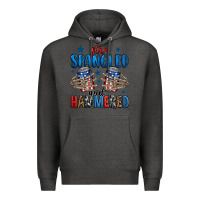 Charcoal Heather star spangled and hammered skeleton hand Premium Hoodie - Jasminsmagicworld