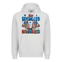 Dove Grey star spangled and hammered skeleton hand Premium Hoodie - Jasminsmagicworld
