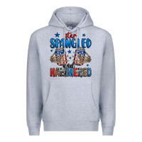 Heather Grey star spangled and hammered skeleton hand Premium Hoodie - Jasminsmagicworld