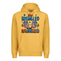 Mustard star spangled and hammered skeleton hand Premium Hoodie - Jasminsmagicworld