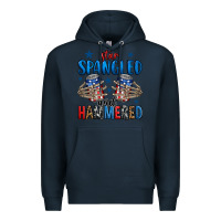 Navy star spangled and hammered skeleton hand Premium Hoodie - Jasminsmagicworld