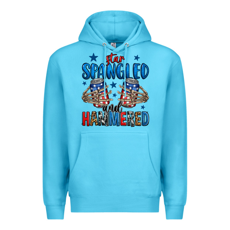 Star Spangled And Hammered Skeleton Hand Premium Hoodie by Jasminsmagicworld | Teevron