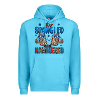 Ocean Blue star spangled and hammered skeleton hand Premium Hoodie - Jasminsmagicworld