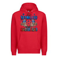 Red star spangled and hammered skeleton hand Premium Hoodie - Jasminsmagicworld