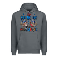 Rock star spangled and hammered skeleton hand Premium Hoodie - Jasminsmagicworld
