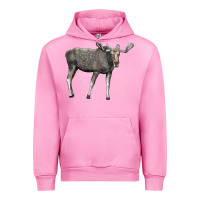 Fuchsia Pink Moose Buck Deer Urban Hoodie - LillyAllenDesigns