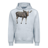 Heather Grey Moose Buck Deer Urban Hoodie - LillyAllenDesigns
