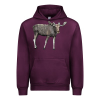 Mauve Wine Moose Buck Deer Urban Hoodie - LillyAllenDesigns