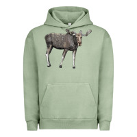 Pigment Oil Green Moose Buck Deer Urban Hoodie - LillyAllenDesigns