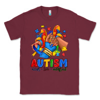 Burgundy Autism accept love understand afro girl sneakers Classic Tee - RanaPortraitStore