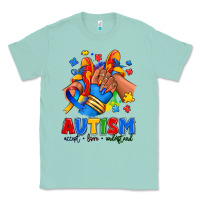 Seafoam Autism accept love understand afro girl sneakers Classic Tee - RanaPortraitStore