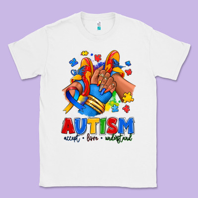 Autism Accept Love Understand Afro Girl Sneakers Classic Tee Designed By Ranaportraitstore