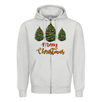 Dove Grey merry christmas trees Zipper Hoodie - RanaPortraitStore