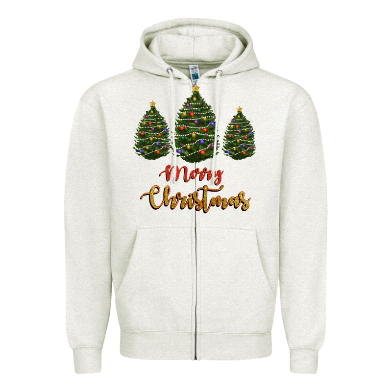 Merry Christmas Trees Zipper Hoodie by RanaPortraitStore | Teevron