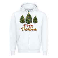 White merry christmas trees Zipper Hoodie - RanaPortraitStore