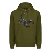 Army Green scorpion Premium Hoodie - LillyAllenDesigns