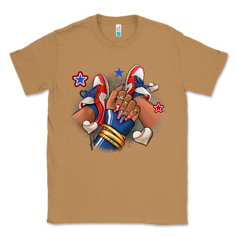 Baseball Afro Girl Sneakers Classic Tee by RanaPortraitStore | Teevron