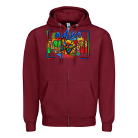Burgundy autism mimi Zipper Hoodie - Zillion Design Studio