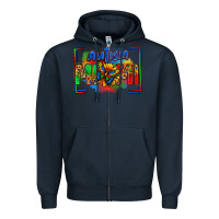 Navy autism mimi Zipper Hoodie - Zillion Design Studio