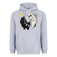 Ghost Cats With Balance Halloween Heavyweight Hoodie | Teevron