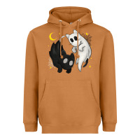 Meerkat Ghost Cats with Balance Halloween Heavyweight Hoodie - texasbilliewilder