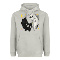 Moon Dust Ghost Cats with Balance Halloween Heavyweight Hoodie - texasbilliewilder