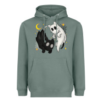 Sage Ghost Cats with Balance Halloween Heavyweight Hoodie - texasbilliewilder