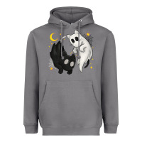 Storm Ghost Cats with Balance Halloween Heavyweight Hoodie - texasbilliewilder