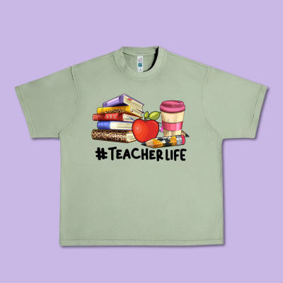 Teacher Life With Books  Pen And Coffee Urban Heavy Tee Designed By Artiststas