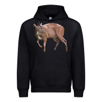 Black Red Brocket Buck Deer Urban Hoodie - LillyAllenDesigns