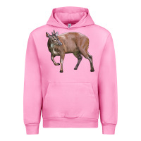 Fuchsia Pink Red Brocket Buck Deer Urban Hoodie - LillyAllenDesigns