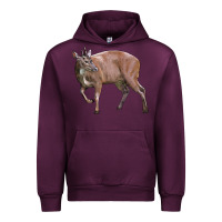 Mauve Wine Red Brocket Buck Deer Urban Hoodie - LillyAllenDesigns