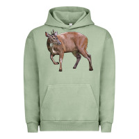 Pigment Oil Green Red Brocket Buck Deer Urban Hoodie - LillyAllenDesigns