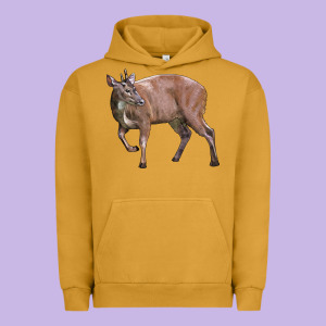 Red Brocket Buck Deer Urban Hoodie Designed By Lillyallendesigns