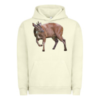 Pigment Pistachio Red Brocket Buck Deer Urban Hoodie - LillyAllenDesigns