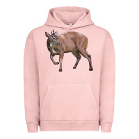 Pigment Salmon Red Brocket Buck Deer Urban Hoodie - LillyAllenDesigns