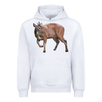 White Red Brocket Buck Deer Urban Hoodie - LillyAllenDesigns