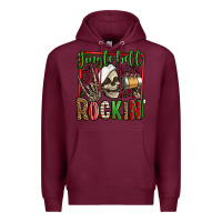 Burgundy jingle bell rockin skeleton christmas Premium Hoodie - Jasminsmagicworld