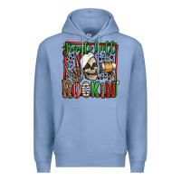 Colony Blue jingle bell rockin skeleton christmas Premium Hoodie - Jasminsmagicworld